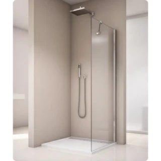 Cabina dus Walk-In SanSwiss Solino SOLT1, 75xH198,4 cm profil negru, sticla Lines