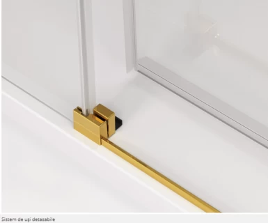 Cabina dus culisanta SanSwiss Cadura CAE2, 90x90 cm profil auriu