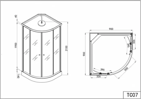 Cabina dus completa cu hidromasaj Sanotechnik TC07, 90x90xH215 cm 