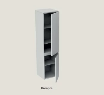 Dulap suspendat Oristo Silver 35x35x144 cm, gri mat, deschidere dreapta