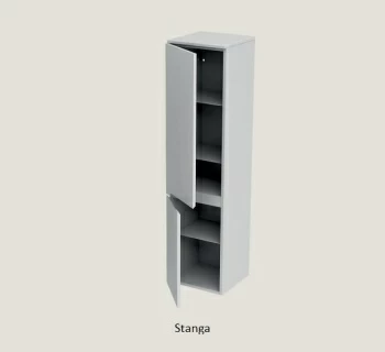 Dulap suspendat Oristo Silver 35x35x144 cm, gri mat, deschidere stanga