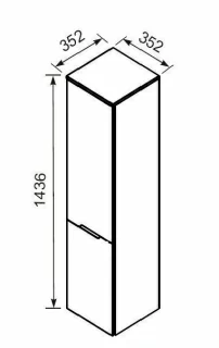Dulap suspendat Oristo Silver 35x35x144 cm, gri mat, deschidere stanga
