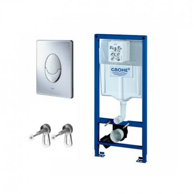Set PROMO instalare Grohe Rapid SL cu rezervor, cadru, set fixare si clapeta Skate-Air crom