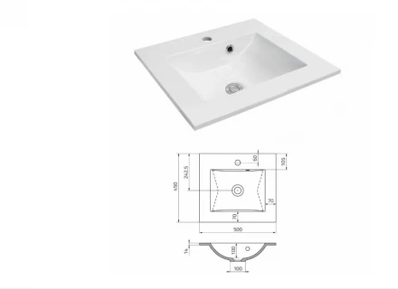 Set PROMO mobilier cu lavoar Oristo Silver 50x45xH55 cm alb lucios