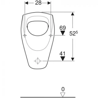 Pisoar Geberit Selnova 36x37xH610 mm alimentare superioara