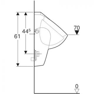 Pisoar Geberit Selnova 36x37xH610 mm alimentare superioara