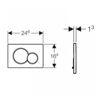 Clapeta rezervor Geberit Sigma 01 crom mat-lacuit