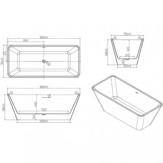 Cada freestanding Spatio Harmony acril 168x75 cm, alb