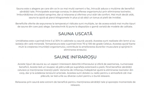 Sauna uscata Sanotechnik FUTURE 2 persoane cu 2 rezistente 120x105xH190
