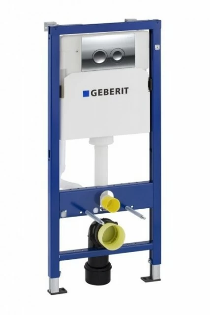 Set rezervor incastrat Geberit Duofix Delta Plus, clapeta crom si set fixare