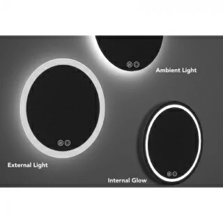 Oglinda touchscreen LED Fluminia Dali Black 95x50x3.5 cm rama neagra 