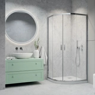 Set PROMO cabina dus Radaway Alienta A 90x90xH190 cm, sifon si cadita Tinos A Compact