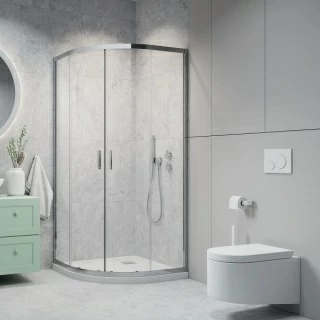 Set PROMO cabina dus Radaway Alienta A 90x90xH190 cm, sifon si cadita Tinos A Compact