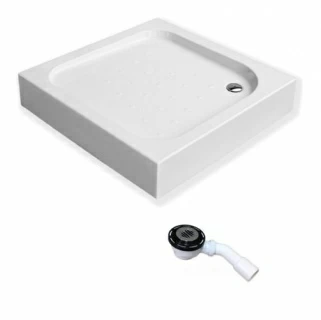 Set PROMO cabina dus Radaway Alienta C 80x80xH190 cm, sifon si cadita Tinos C Compact