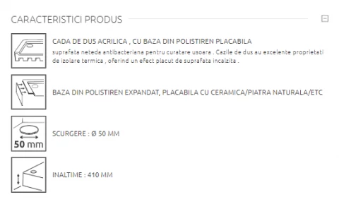 Cadita dus Radaway Naxos C 90x90 cm