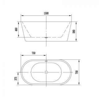 Cada freestanding Florida Denisa P 150x75xH58 cm cu preaplin si instalatie completa