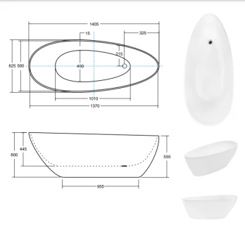 Cada freestanding Besco Goya XS 142x62 cm, alba
