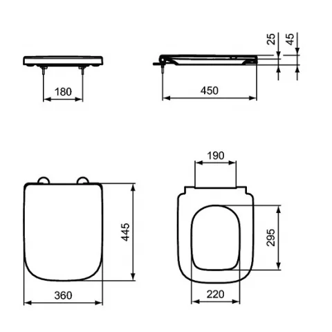Capac de WC Ideal Standard I.Life B cu inchidere lenta