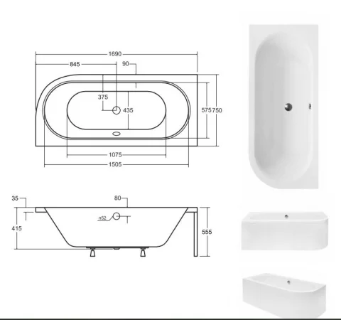 Cada asimetrica Besco Avita 180x80 cm