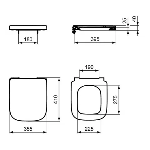 Capac de WC Ideal Standard I.Life S, cu inchidere lenta