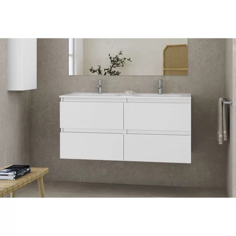 Set PROMO mobilier baza si lavoar Gala Daily 120x46 cm 4 sertare antracit