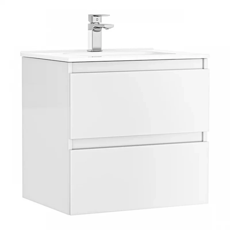 Set PROMO mobilier baza si lavoar Gala Daily 60x46 cm 2 sertare alb