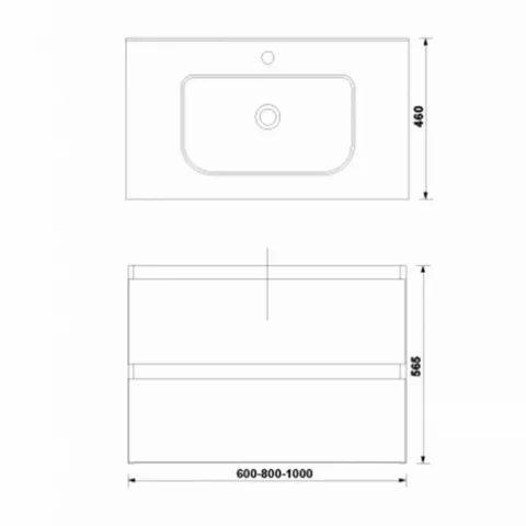 Set PROMO mobilier baza si lavoar Gala Daily 80x46 cm 2 sertare gri
