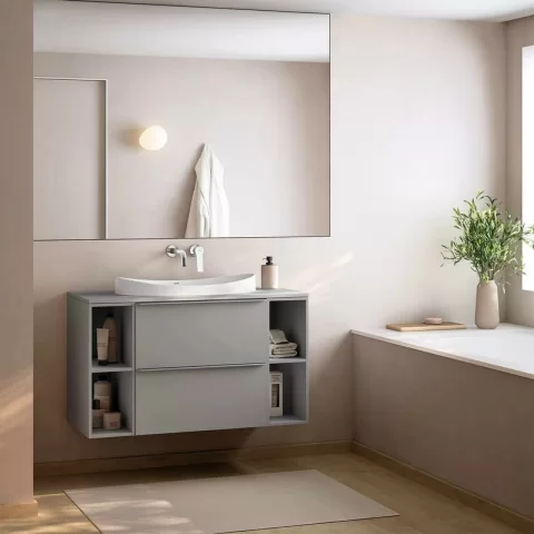 Blat mobilier Gala Shona 100x45.5 cm gri mat