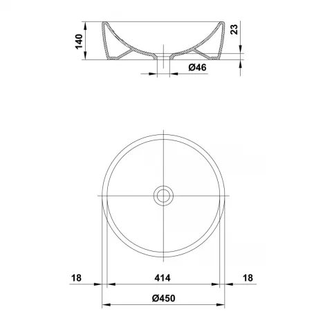 Lavoar pe blat Gala Urban alb perla Ø 45 cm