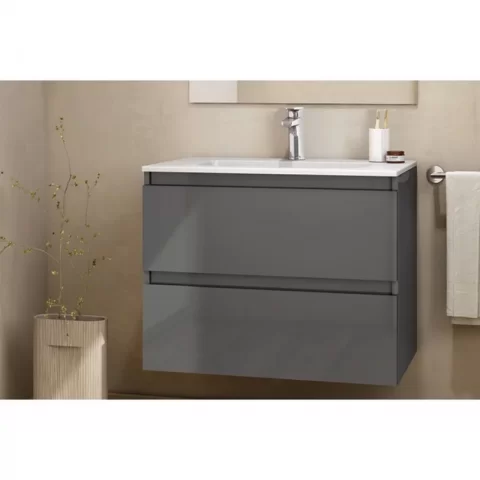 Set PROMO mobilier baza si lavoar Gala Daily 60x46 cm 2 sertare alb