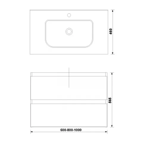 Set PROMO mobilier baza si lavoar Gala Daily 60x46 cm 2 sertare antracit