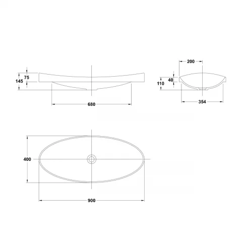 Lavoar incastrat Gala Klea alb 90x40 cm