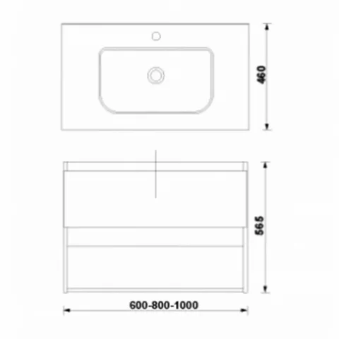Set PROMO mobilier baza si lavoar Gala Daily 60x46 cm 1 sertar antracit