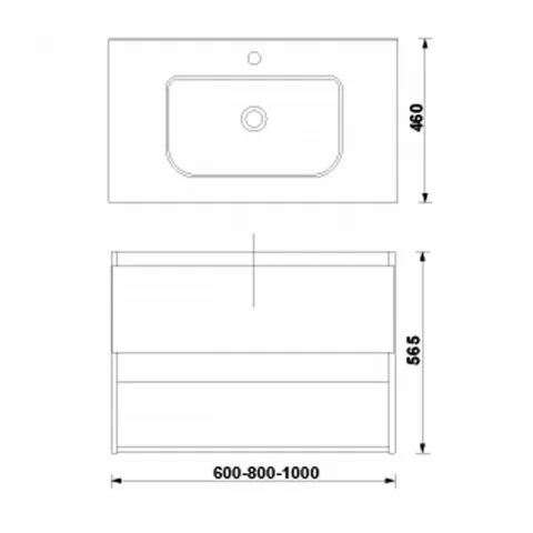 Set PROMO mobilier baza si lavoar Gala Daily 80x46 cm 1 sertar antracit