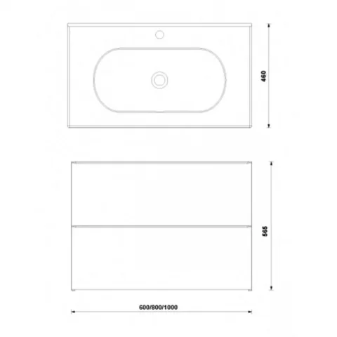 Set PROMO mobilier baza Gala Shona si lavoar Klea 60x46 cm 2 sertare gri mat