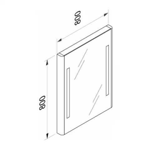 Oglinda cu iluminare Gala Emma 80x80 cm Blanco Madera