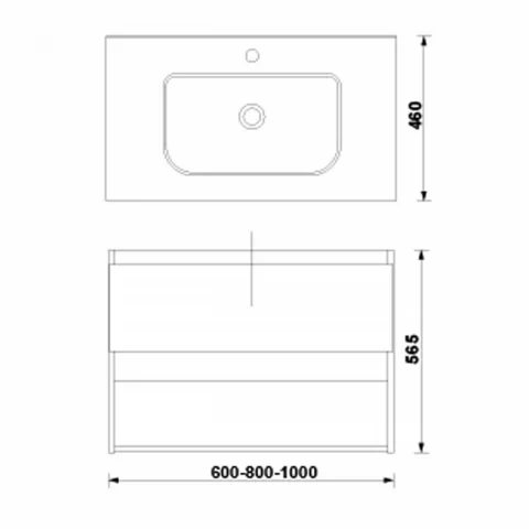 Set PROMO mobilier baza si lavoar Gala Daily 100x46 cm 1 sertar stejar rustic