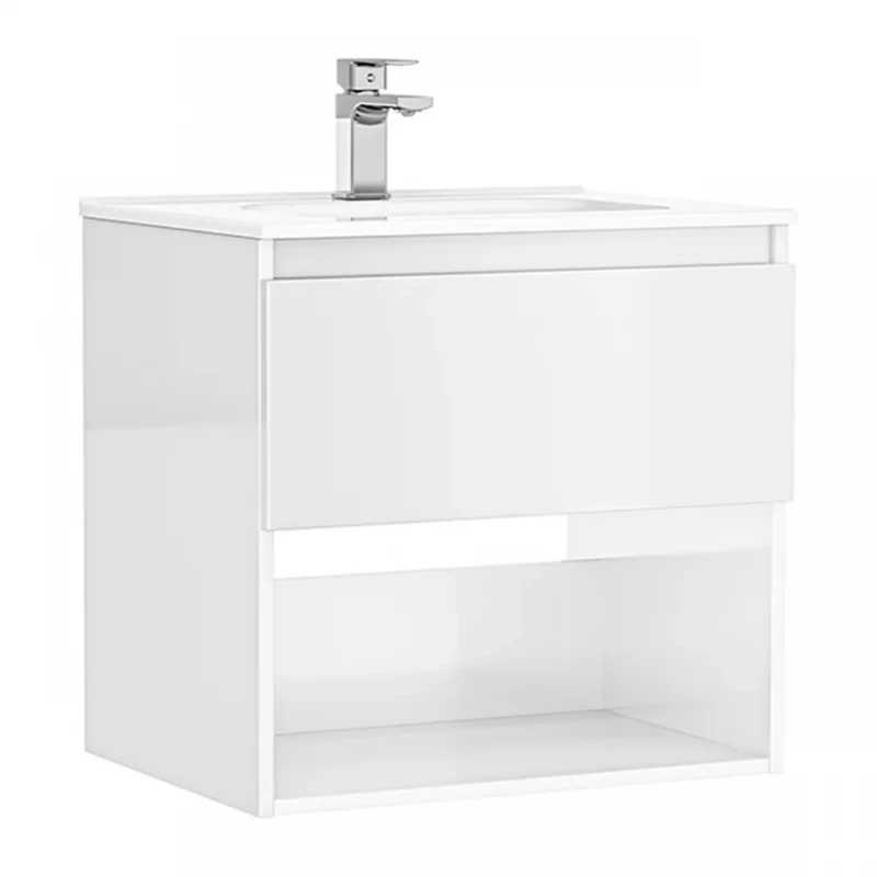 Set PROMO mobilier baza si lavoar Gala Daily 60x46 cm 1 sertar alb