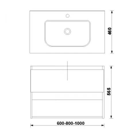 Set PROMO mobilier baza si lavoar Gala Daily 60x46 cm 1 sertar gri