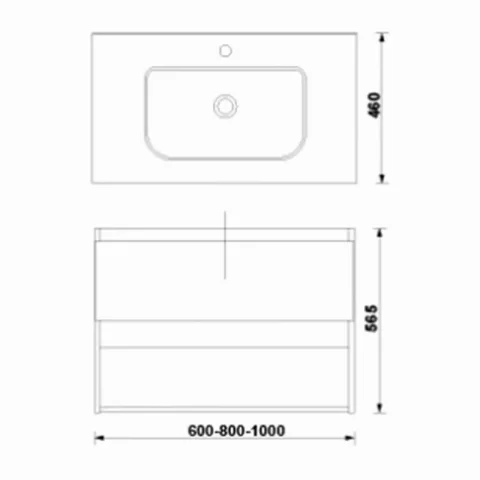 Set PROMO mobilier baza si lavoar Gala Daily 80x46 cm 1 sertar stejar rustic
