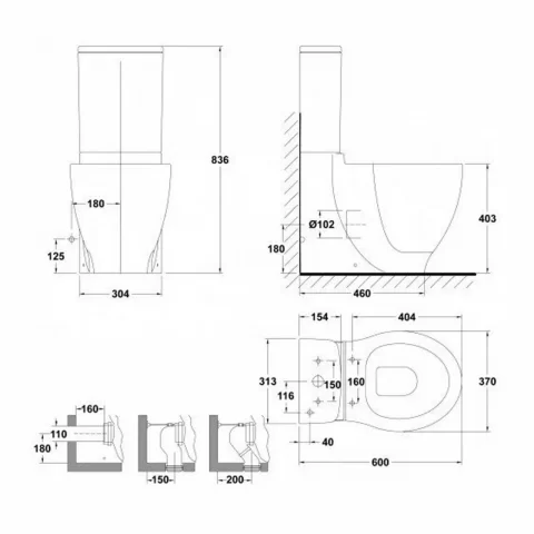 Rezervor WC cu alimentare inferioara Gala Klea alb