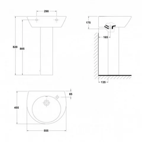 Picior pentru lavoar Gala Street alb 