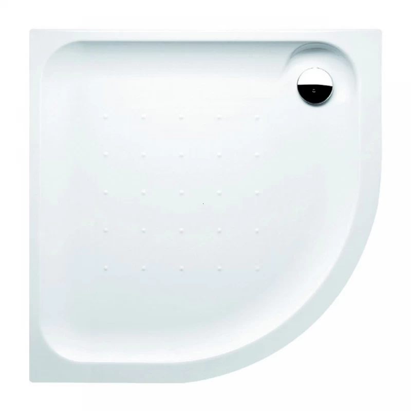 Cadita dus semirotunda Gala Esfera acril 90x90 cm alb 