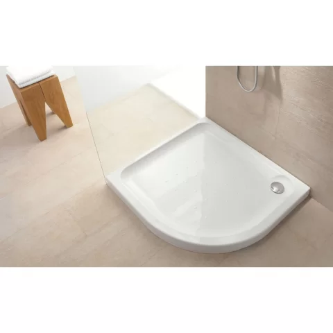 Cadita dus semirotunda Gala Esfera acril 90x90 cm alb 