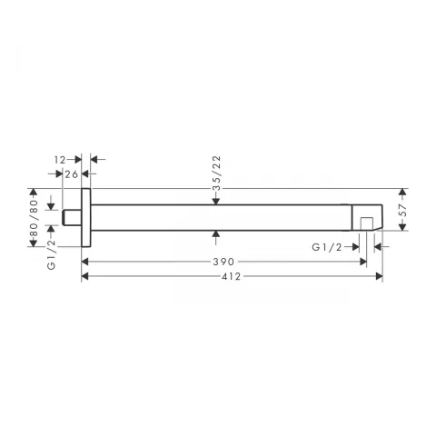 Brat de dus Hansgrohe E 39 cm bronz periat