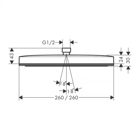 Palarie dus patrata Hansgrohe Pulsify E 260 negru mat cu 1 tip de jet 