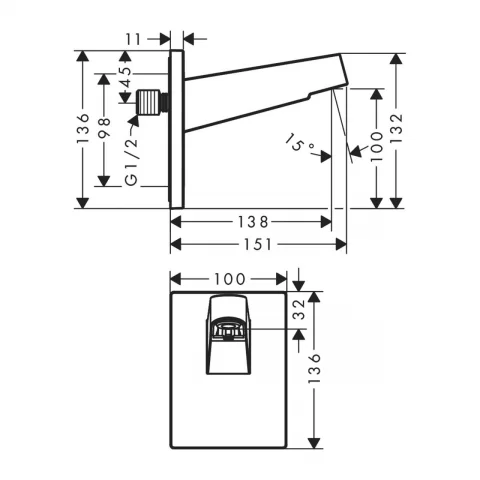Brat de dus Hansgrohe Pulsify 260 negru mat
