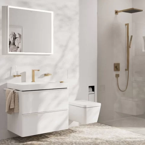Brat de dus Hansgrohe E 39 cm bronz periat