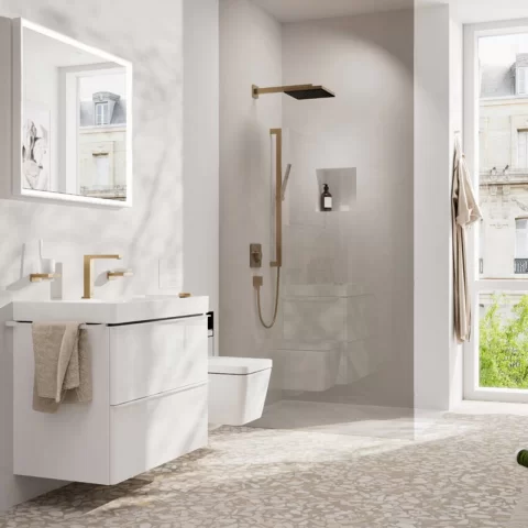 Brat de dus Hansgrohe E 39 cm bronz periat