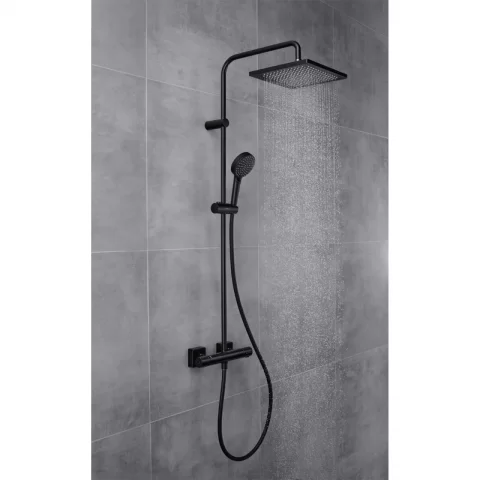 Sistem dus cu baterie termostatica Hansgrohe Vernis Shape 240  negru mat